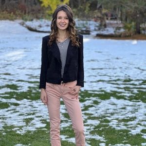 NWOT Black Soft Textured Long Sleeve Blazer Size 0 - Professional & Cute